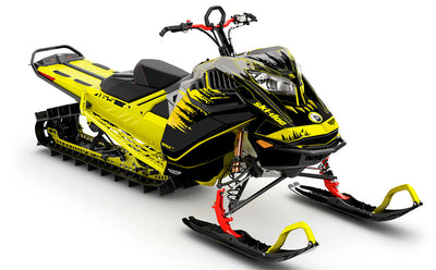 Thrasher Black Yellow Ski-Doo REV Gen4 LWH - Summit Less Coverage Sled Wrap