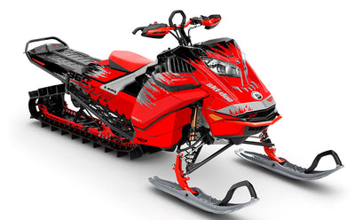 Thrasher Red Grey Ski-Doo REV Gen4 LWH - Summit Full Coverage Sled Wrap