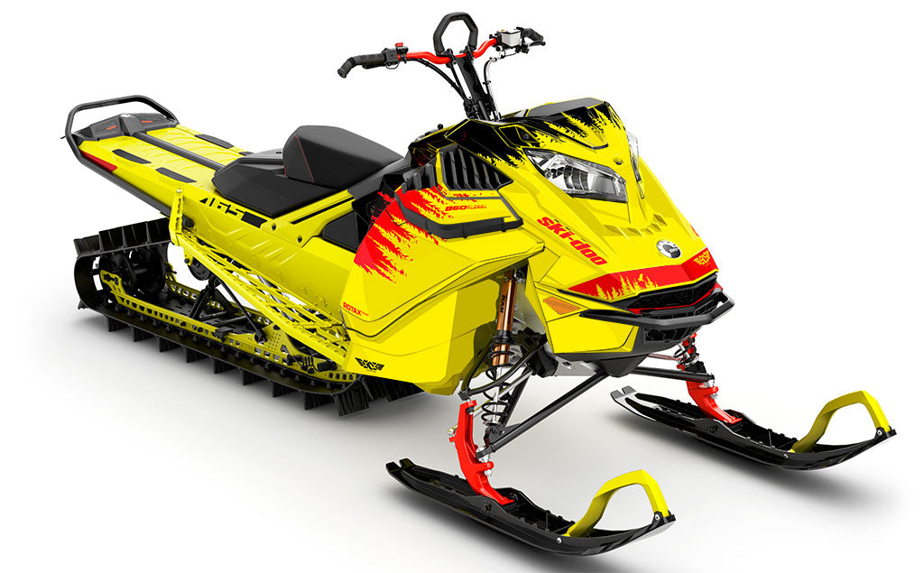 Thrasher Yellow Red Ski-Doo REV Gen4 LWH - Summit Less Coverage Sled Wrap