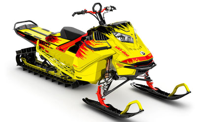 Thrasher Yellow Red Ski-Doo REV Gen4 LWH - Summit Full Coverage Sled Wrap