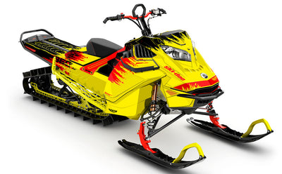 Thrasher Yellow Red Ski-Doo REV Gen4 LWH - Summit Premium Coverage Sled Wrap