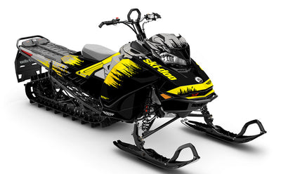 Thrasher Black yellow Ski-Doo REV Gen4 Sled Wrap Less Coverage Sled Wrap