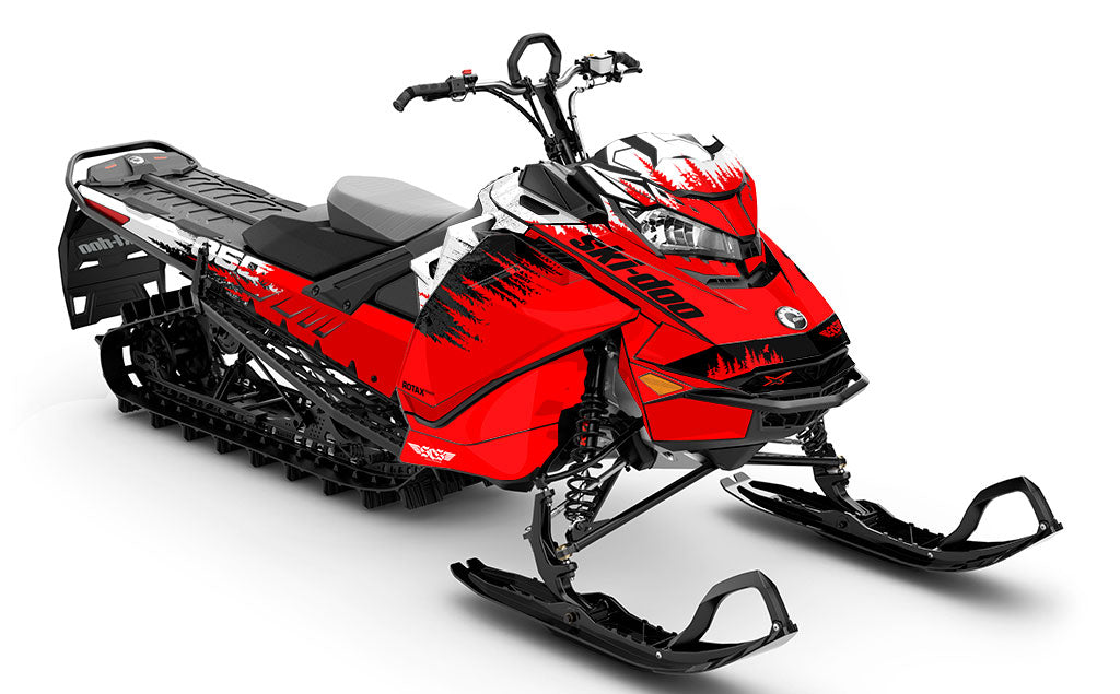 Thrasher Red Grey Ski-Doo REV Gen4 Sled Wrap Premium Sled Wrap