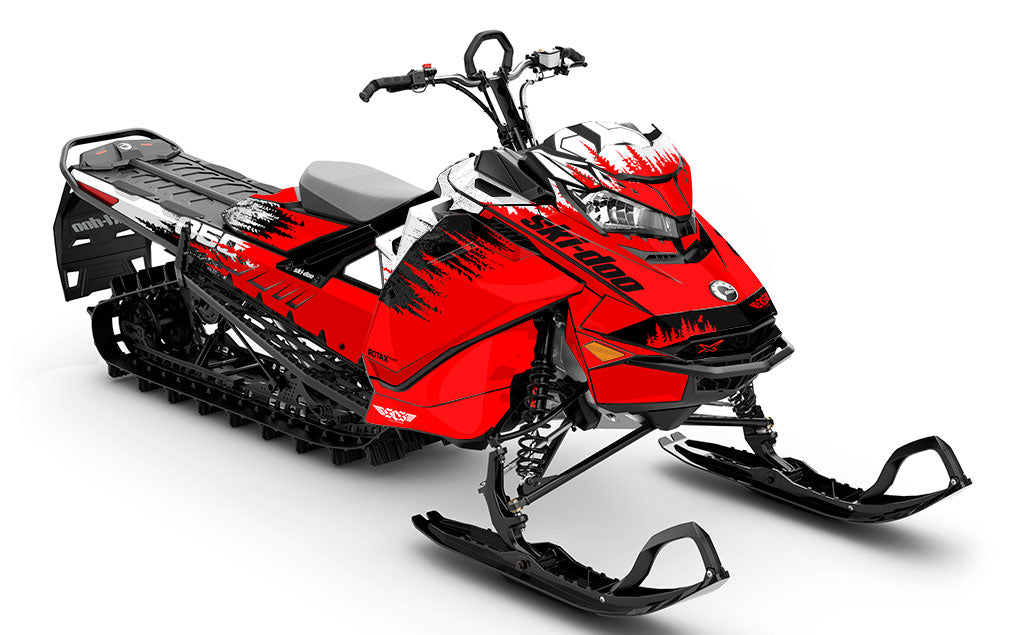 Thrasher Red Grey Ski-Doo REV Gen4 Sled Wrap Premium Sled Wrap