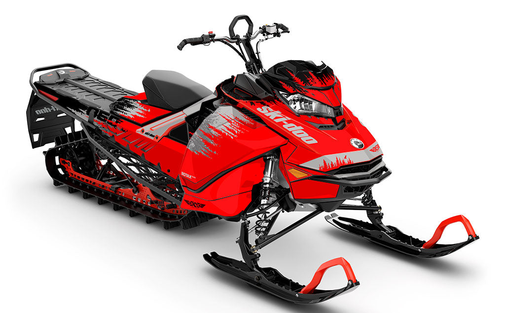 Thrasher Red Grey Ski-Doo REV Gen4 Sled Wrap Full Coverage Sled Wrap