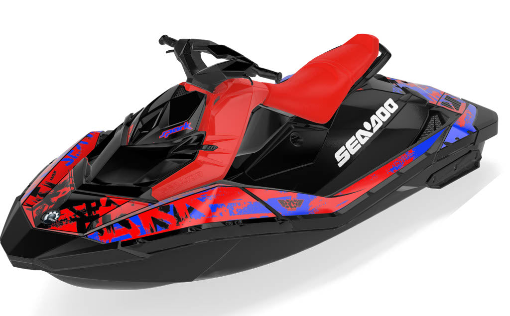Tomahawk Sea-Doo Spark Graphics Manta Blue Less Coverage