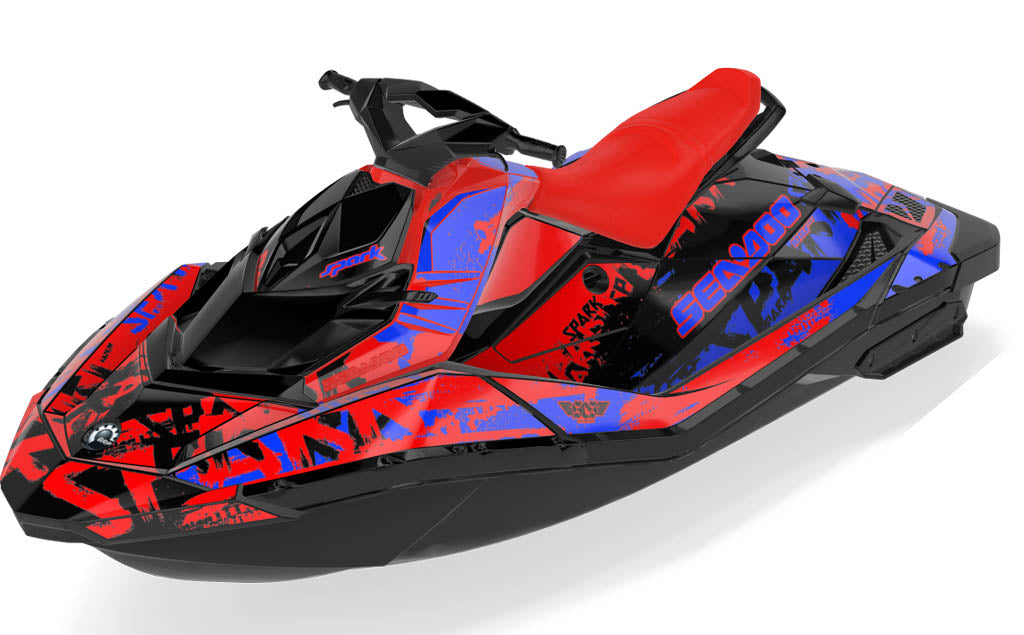 Tomahawk Sea-Doo Spark Graphics Manta Blue Partial Coverage