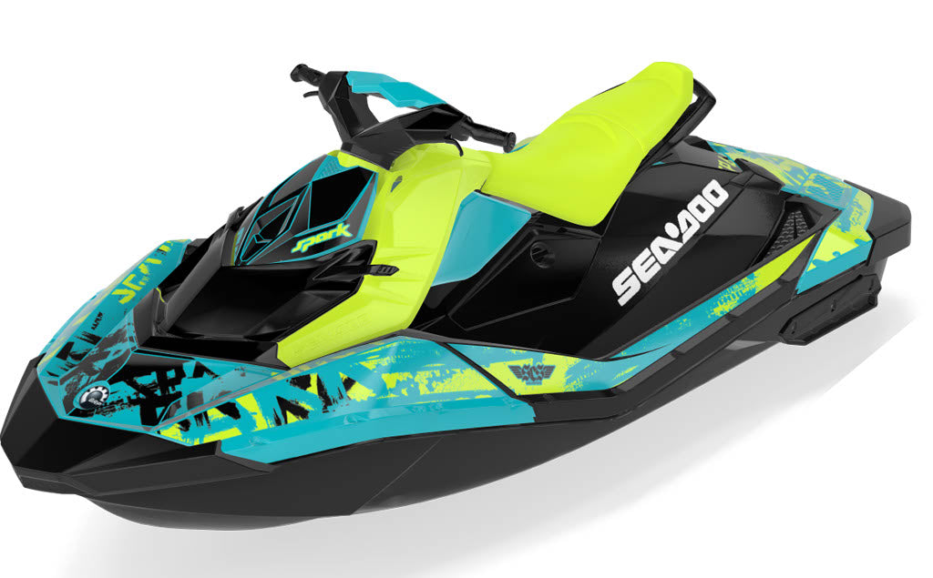 Tomahawk Sea-Doo Spark Graphics Orange Grey Less Coverage