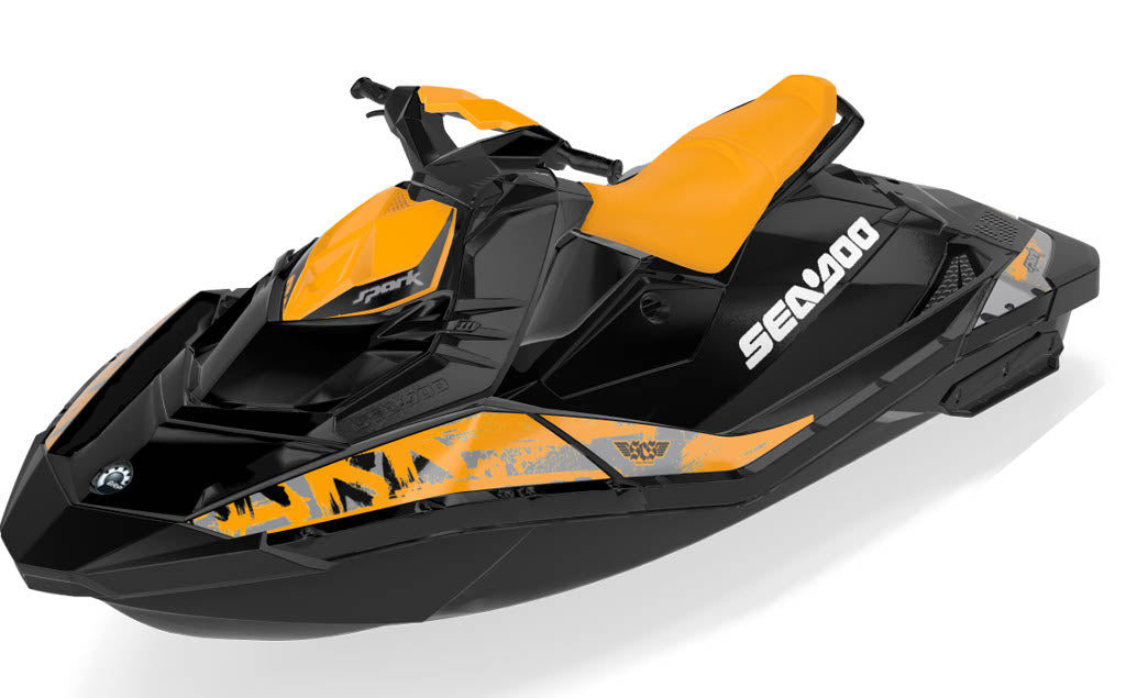 Tomahawk Sea-Doo Spark Graphics Orange Grey Max Coverage