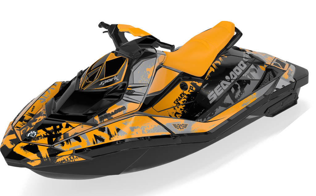 Tomahawk Sea-Doo Spark Graphics Blue Black Partial Coverage