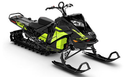 Topshelf Black Green Ski-Doo REV Gen4 LWH - Summit Partial Coverage Sled Wrap