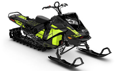 Topshelf Black Green Ski-Doo REV Gen4 LWH - Summit Premium Coverage Sled Wrap