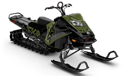 Topshelf DrkGRey AnyGreen Ski-Doo REV Gen4 LWH - Summit Full Coverage Sled Wrap