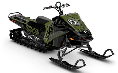 Topshelf DrkGRey AnyGreen Ski-Doo REV Gen4 LWH - Summit Premium Coverage Sled Wrap