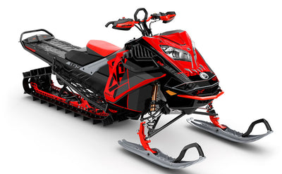 Topshelf DrkGrey Red Ski-Doo REV Gen4 LWH - Summit Less Coverage Sled Wrap