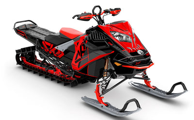 Topshelf DrkGrey Red Ski-Doo REV Gen4 LWH - Summit Partial Coverage Sled Wrap