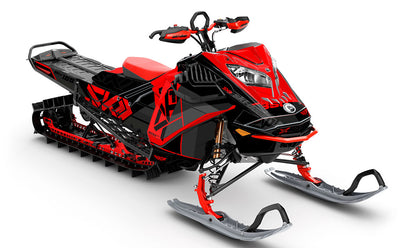 Topshelf DrkGrey Red Ski-Doo REV Gen4 LWH - Summit Full Coverage Sled Wrap