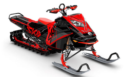 Topshelf DrkGrey Red Ski-Doo REV Gen4 LWH - Summit Premium Coverage Sled Wrap