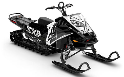 Topshelf DrkGrey White Ski-Doo REV Gen4 LWH - Summit Full Coverage Sled Wrap