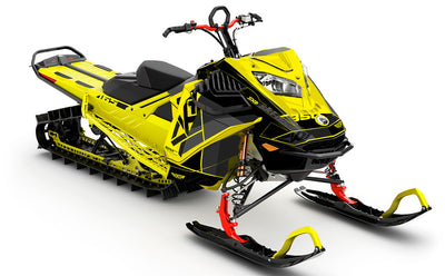 Topshelf DrkGRey Yellow Ski-Doo REV Gen4 LWH - Summit Less Coverage Sled Wrap