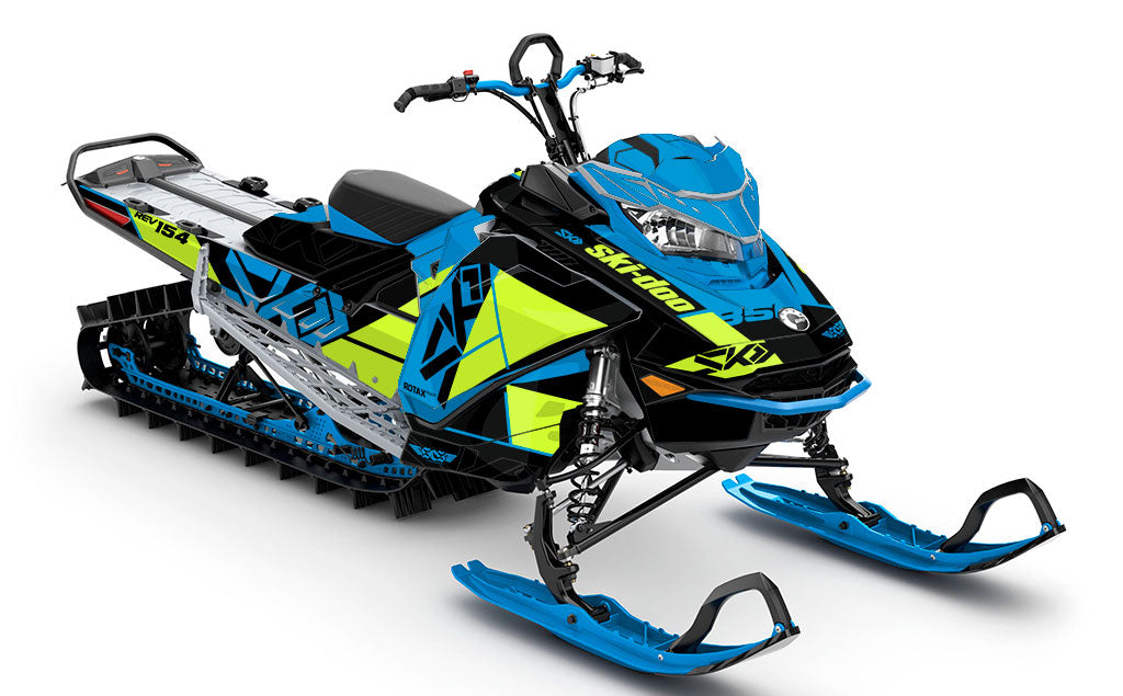 Top Shelf DayGlow Blue Ski-Doo REV Gen4 Sled Wrap Full Coverage Sled Wrap