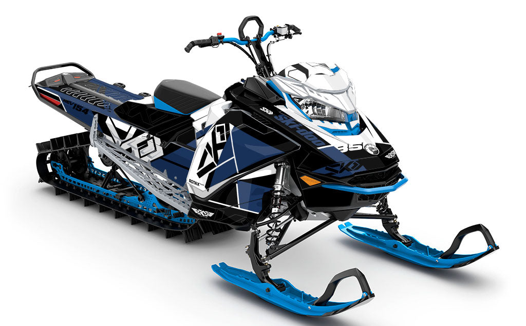 Top Shelf DrkBlue White Ski-Doo REV Gen4 Sled Wrap Full Coverage Sled Wrap