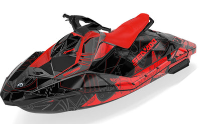 Torn Sea-Doo Spark Graphics Red Grey Max Coverage