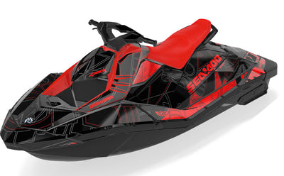 Torn Sea-Doo Spark Graphics Red Grey Premium Coverage