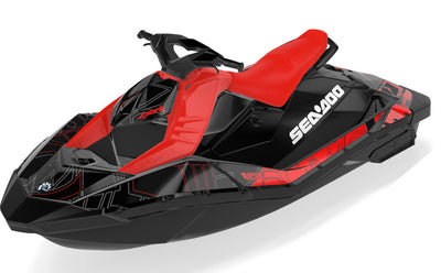 Torn Sea-Doo Spark Graphics Red Grey Full Coverage