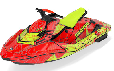 Torn Sea-Doo Spark Graphics Reef Red Less Coverage