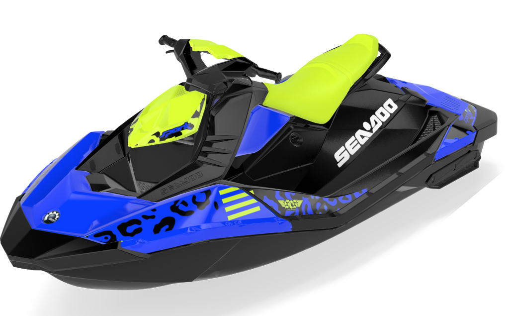 Wake Leopard Sea-Doo Spark Graphics Manta Blue Max Coverage