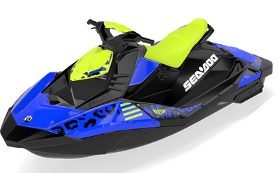 Wake Leopard Sea-Doo Spark Graphics Manta Blue Max Coverage