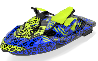 Wake Leopard Sea-Doo Spark Graphics Manta Blue Less Coverage