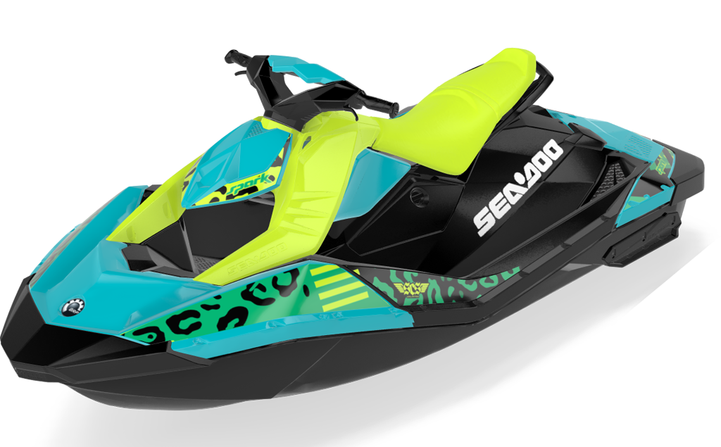 Wake Leopard Sea-Doo Spark Graphics Manta Green Max Coverage