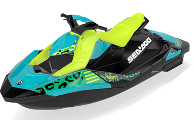 Wake Leopard Sea-Doo Spark Graphics Manta Green Max Coverage