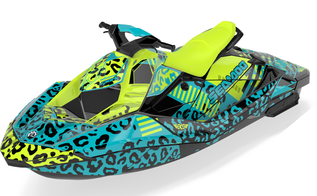 Wake Leopard Sea-Doo Spark Graphics Manta Reef Partial Coverage