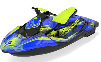 Wave Crew Sea-Doo Spark Graphics Orange Orange Partial Coverage