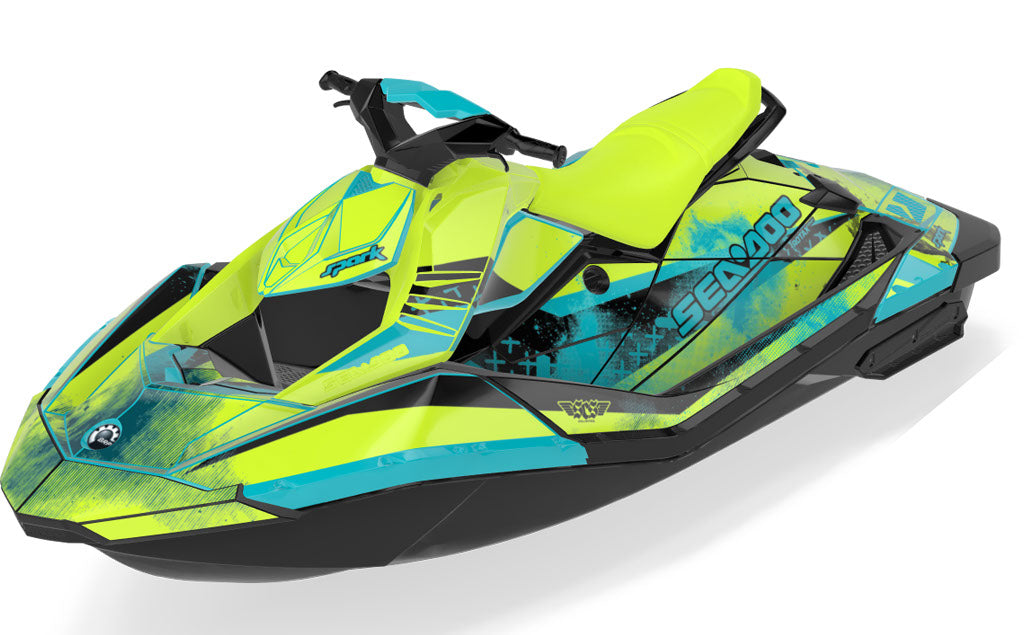 Wave Crew Sea-Doo Spark Graphics Octane White Partial Coverage