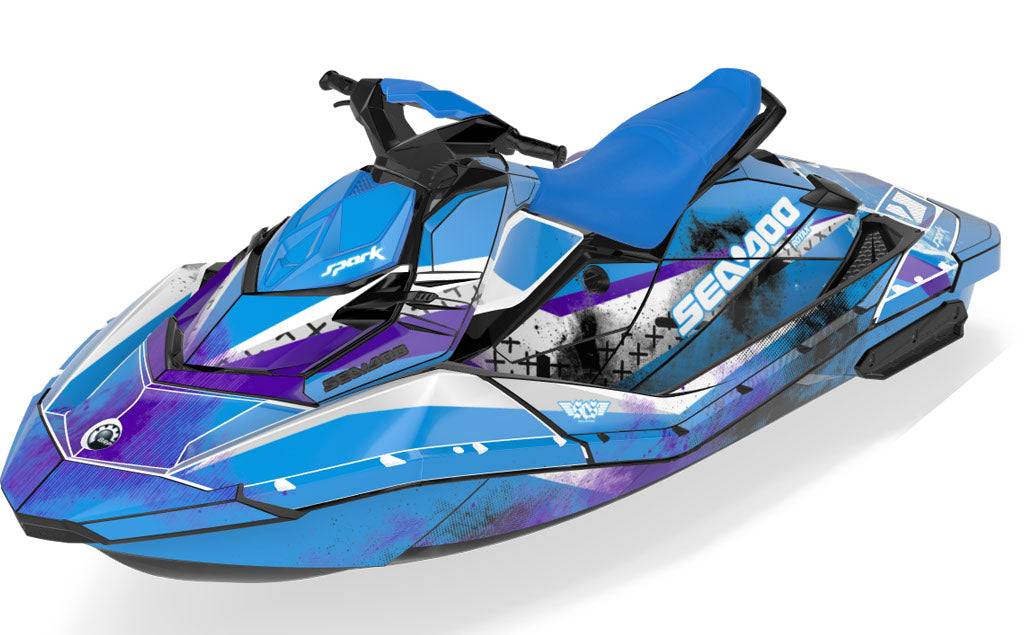 Wave Crew Sea-Doo Spark Graphics Blue Manta Premium Coverage