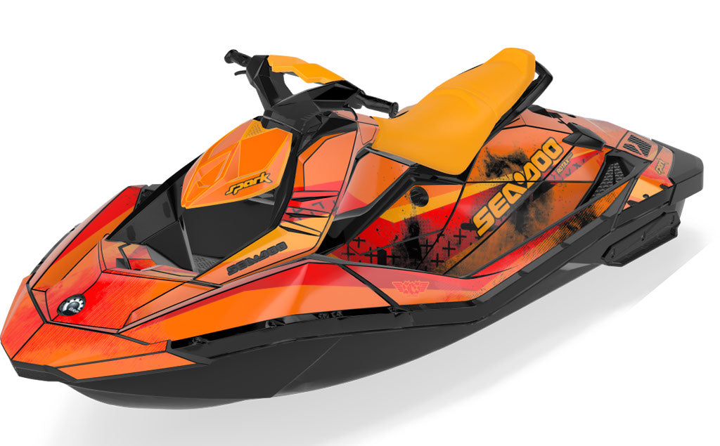 Wave Crew Sea-Doo Spark Graphics Manta Green Full Coverage