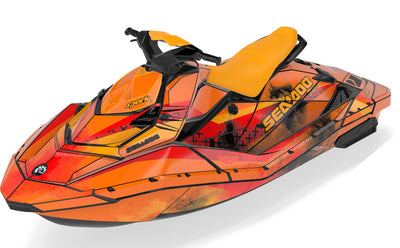 Wave Crew Sea-Doo Spark Graphics Manta Green Less Coverage