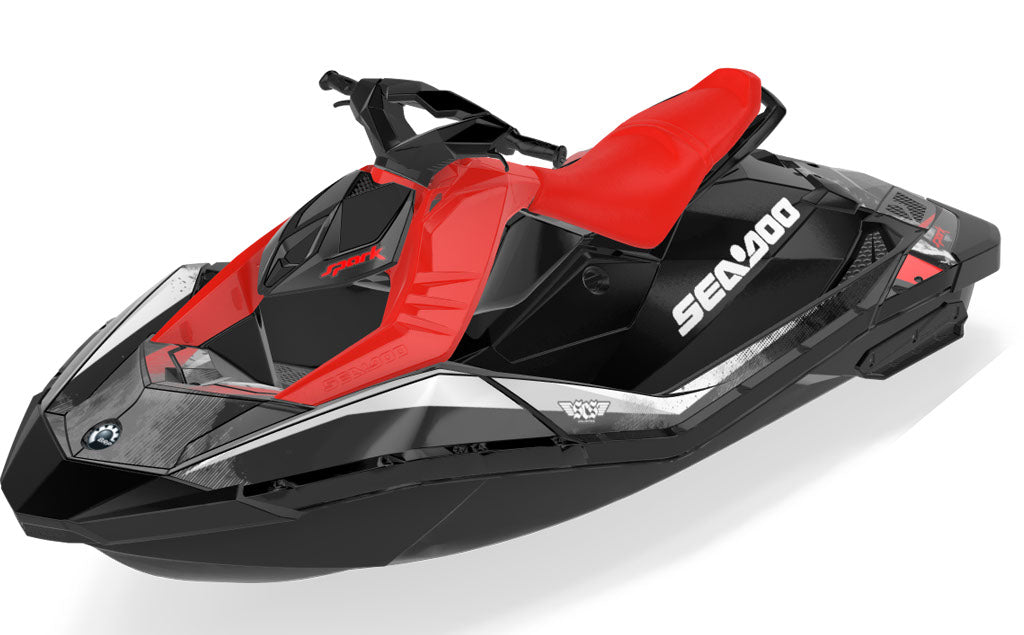 Wave Crew Sea-Doo Spark Graphics Blue Manta Partial Coverage