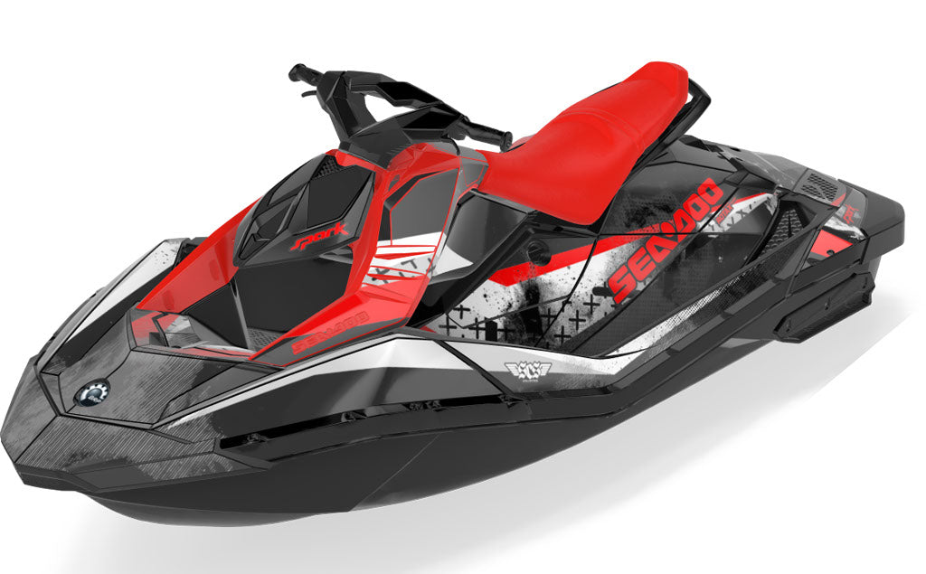 Wave Crew Sea-Doo Spark Graphics Blue Manta Less Coverage