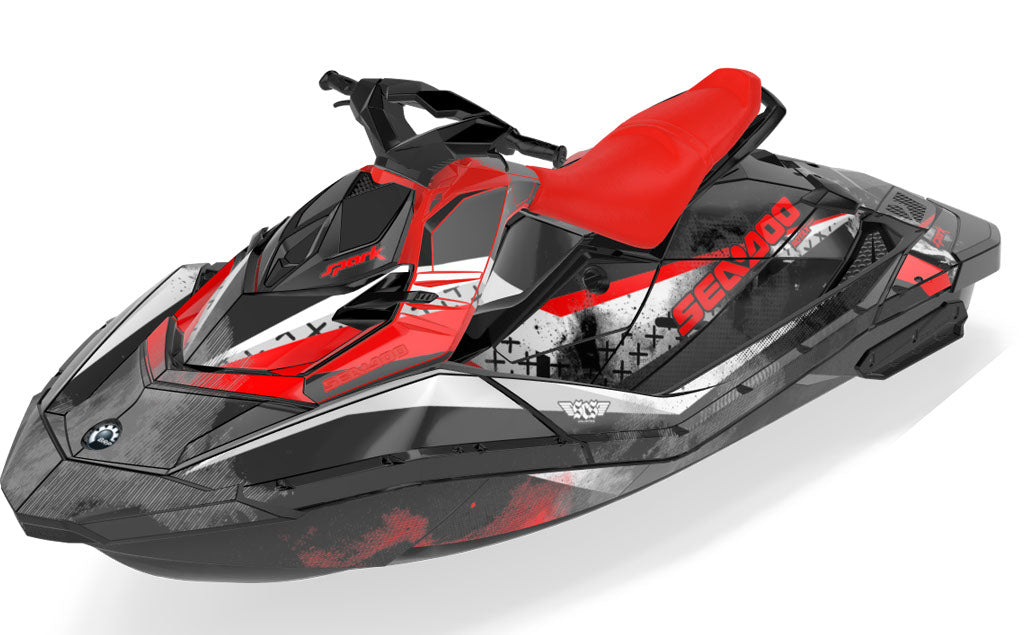 Wave Crew Sea-Doo Spark Graphics Red Black Max Coverage