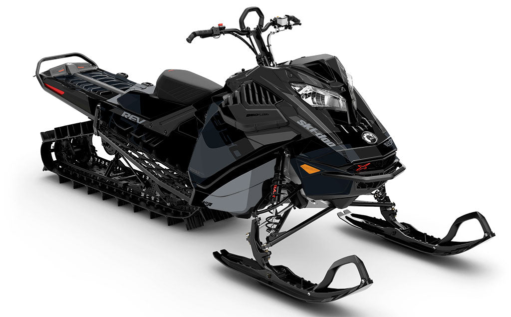 Whiteroom Black DrkGrey Ski-Doo REV Gen4 LWH - Summit Premium Coverage Sled Wrap