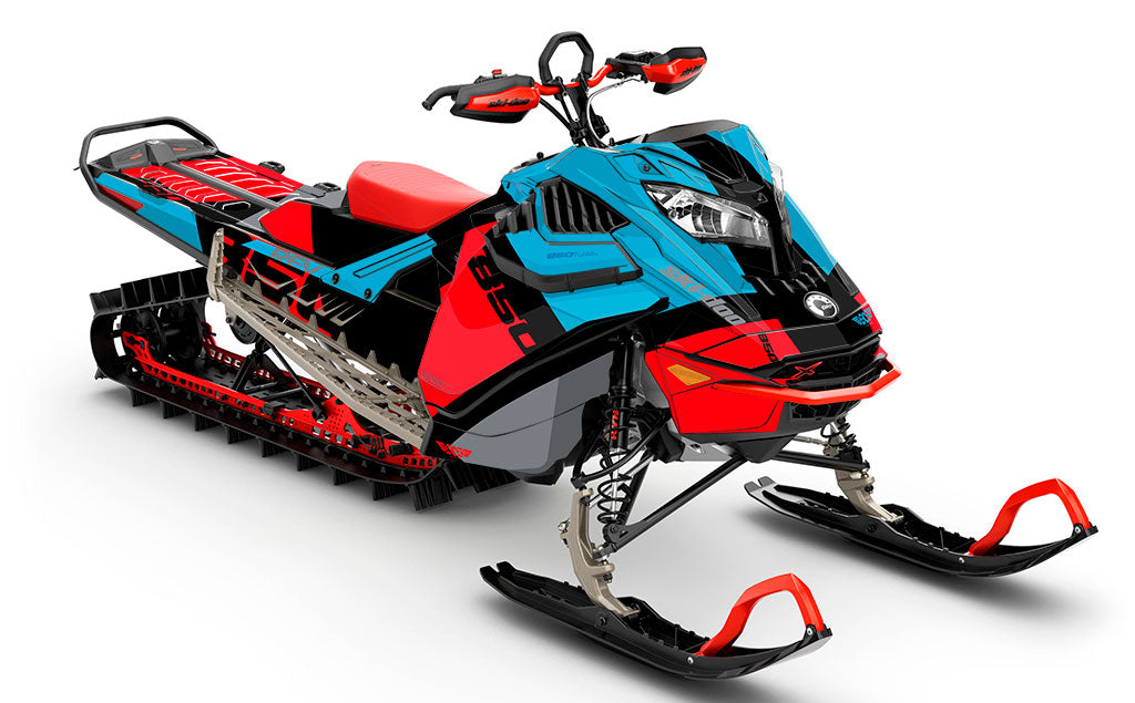 Whiteroom black Red Ski-Doo REV Gen4 LWH - Summit Premium Coverage Sled Wrap