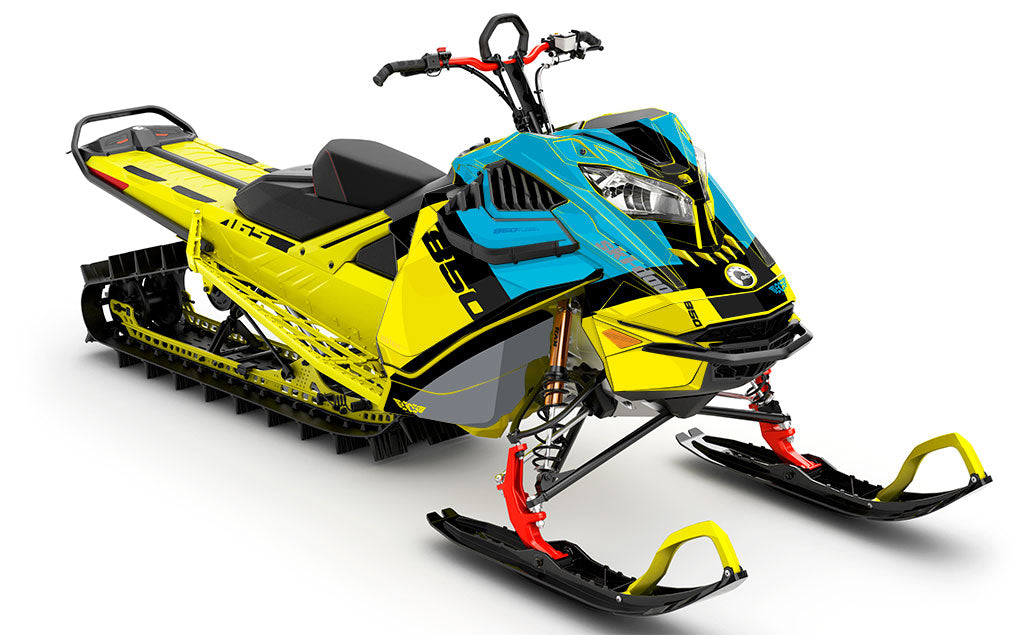 Whiteroom Black yellow Ski-Doo REV Gen4 LWH - Summit Less Coverage Sled Wrap