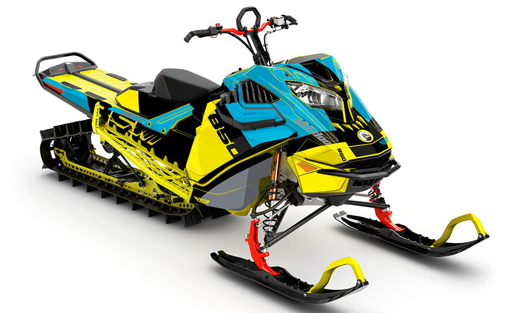 Whiteroom Black yellow Ski-Doo REV Gen4 LWH - Summit Full Coverage Sled Wrap