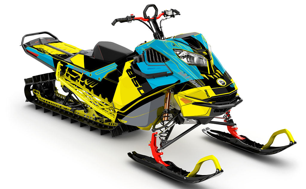 Whiteroom Black yellow Ski-Doo REV Gen4 LWH - Summit Premium Coverage Sled Wrap