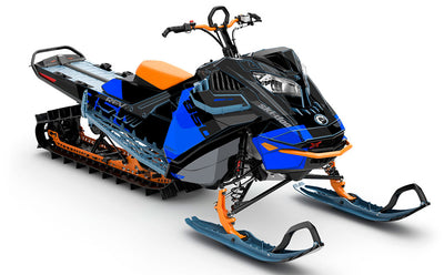 Whiteroom Blue DrkGrey Ski-Doo REV Gen4 LWH - Summit Full Coverage Sled Wrap